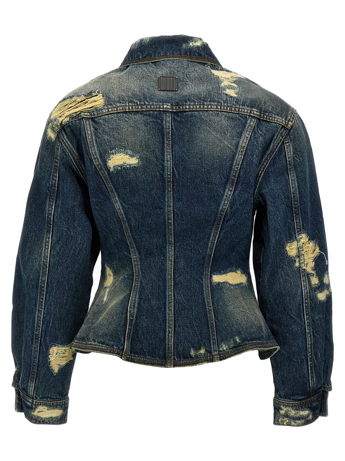 Marc Jacobs Rip and Repair Fluted Denim Jacket - Blue