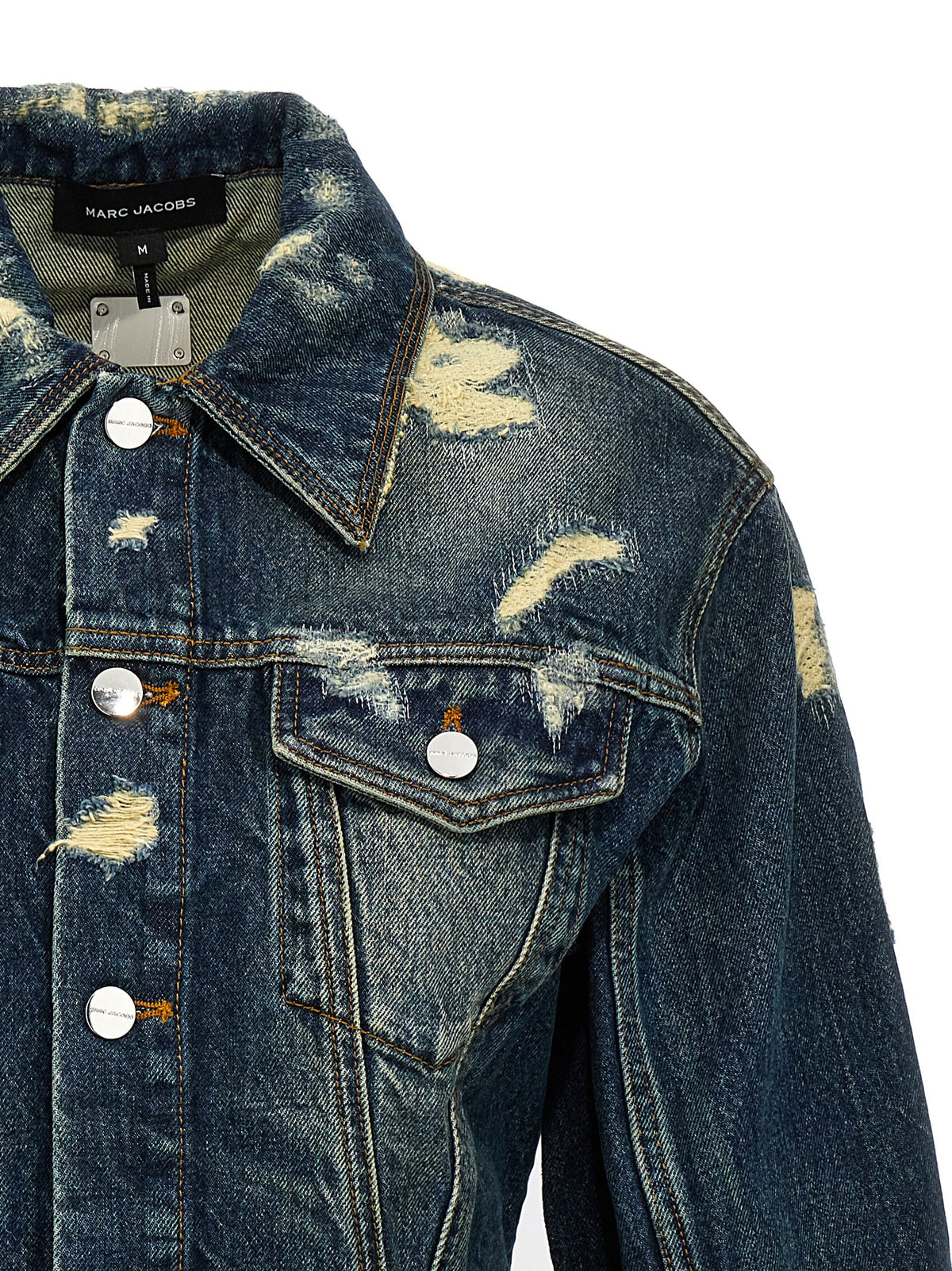 Marc Jacobs Rip and Repair Fluted Denim Jacket - Blue