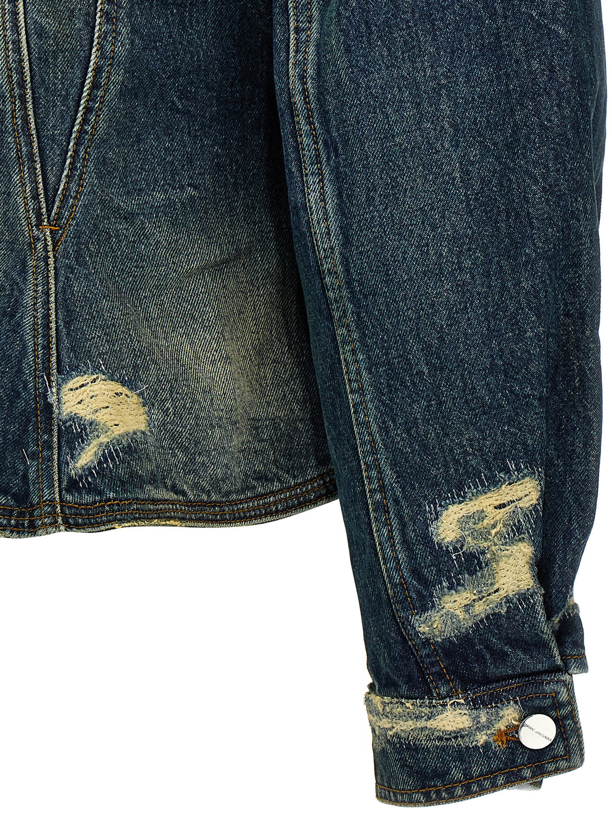 Marc Jacobs Rip and Repair Fluted Denim Jacket - Blue