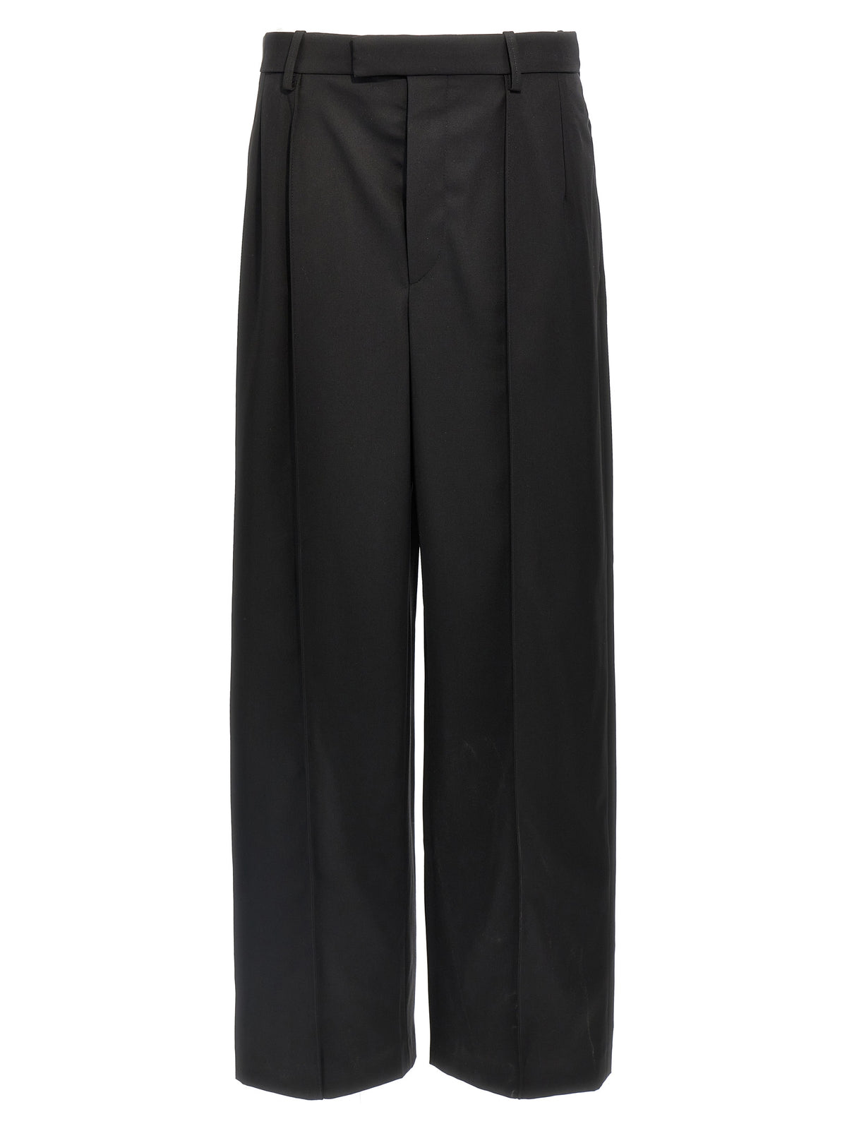 Pantalon décontracté en laine noire Wardrobe.Nyc