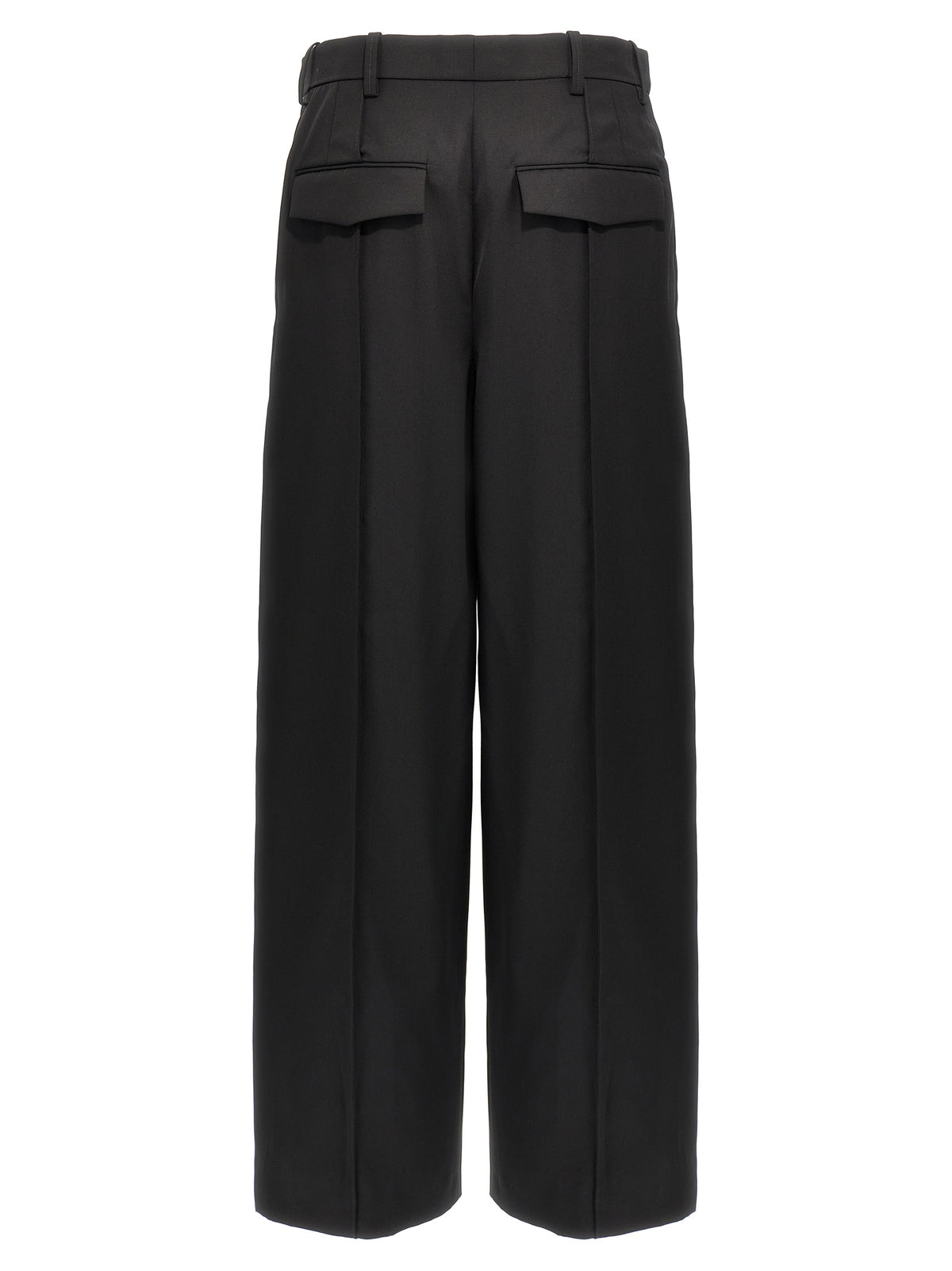 Pantalon décontracté en laine noire Wardrobe.Nyc