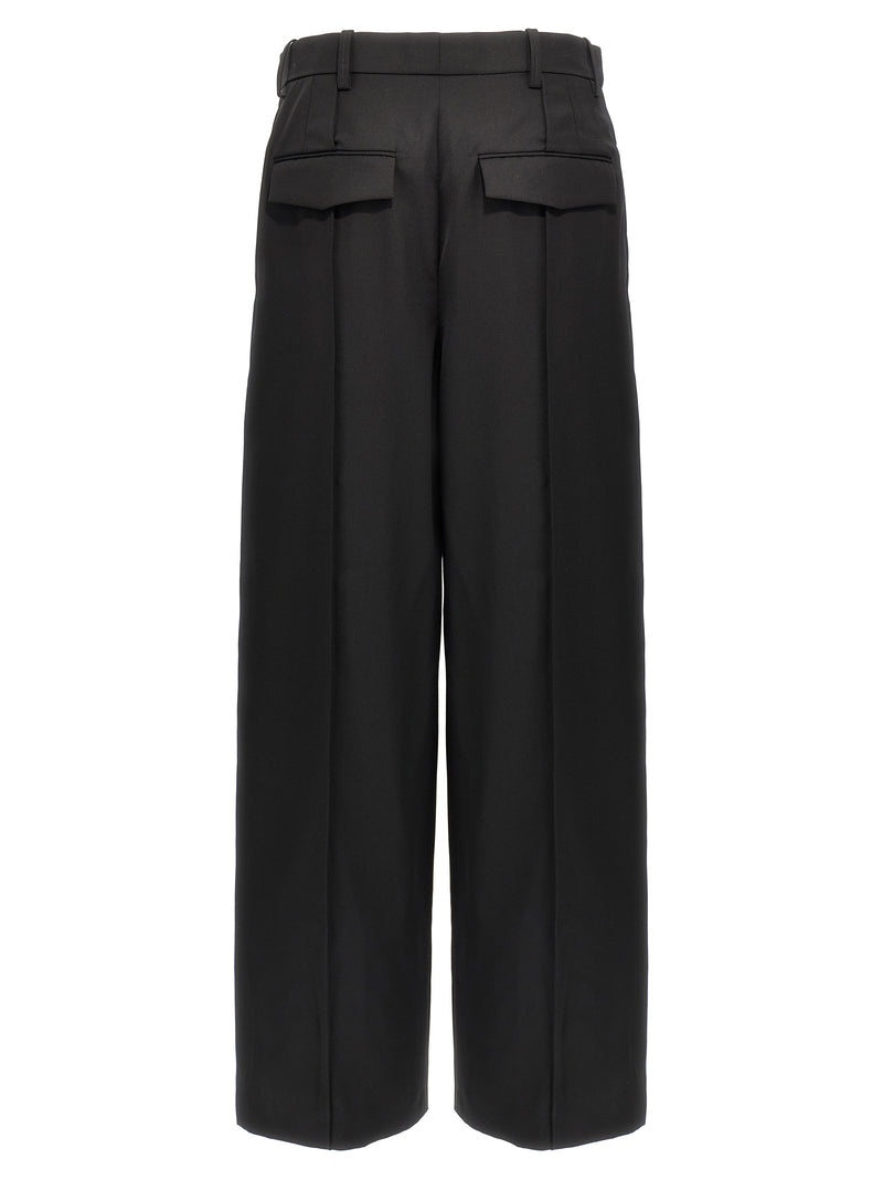 Pantalon décontracté en laine noire Wardrobe.Nyc