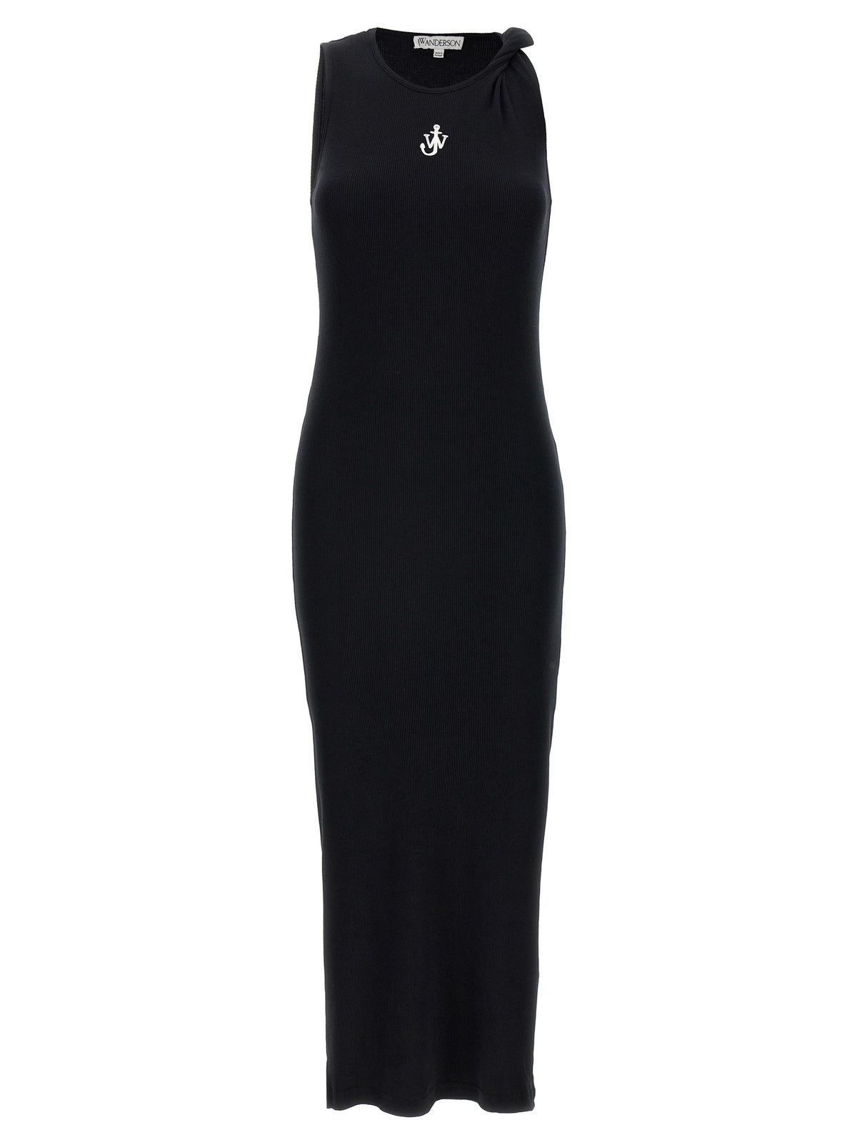 Robe mi-longue noire en coton J.W.Anderson