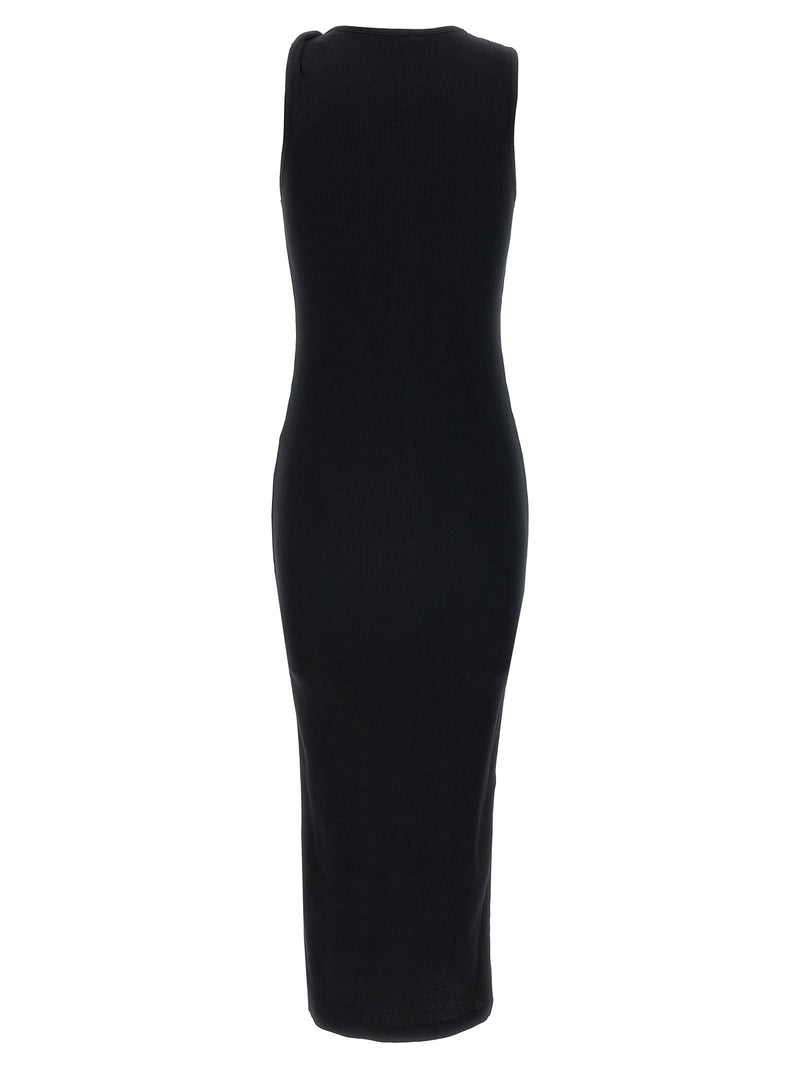 Robe mi-longue noire en coton J.W.Anderson