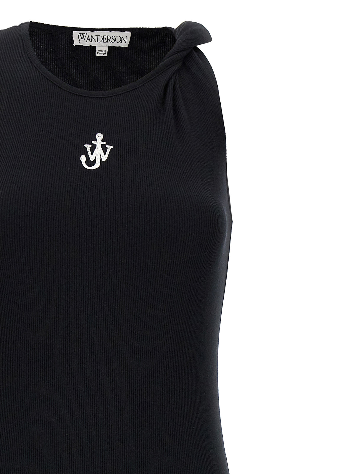 Robe mi-longue noire en coton J.W.Anderson