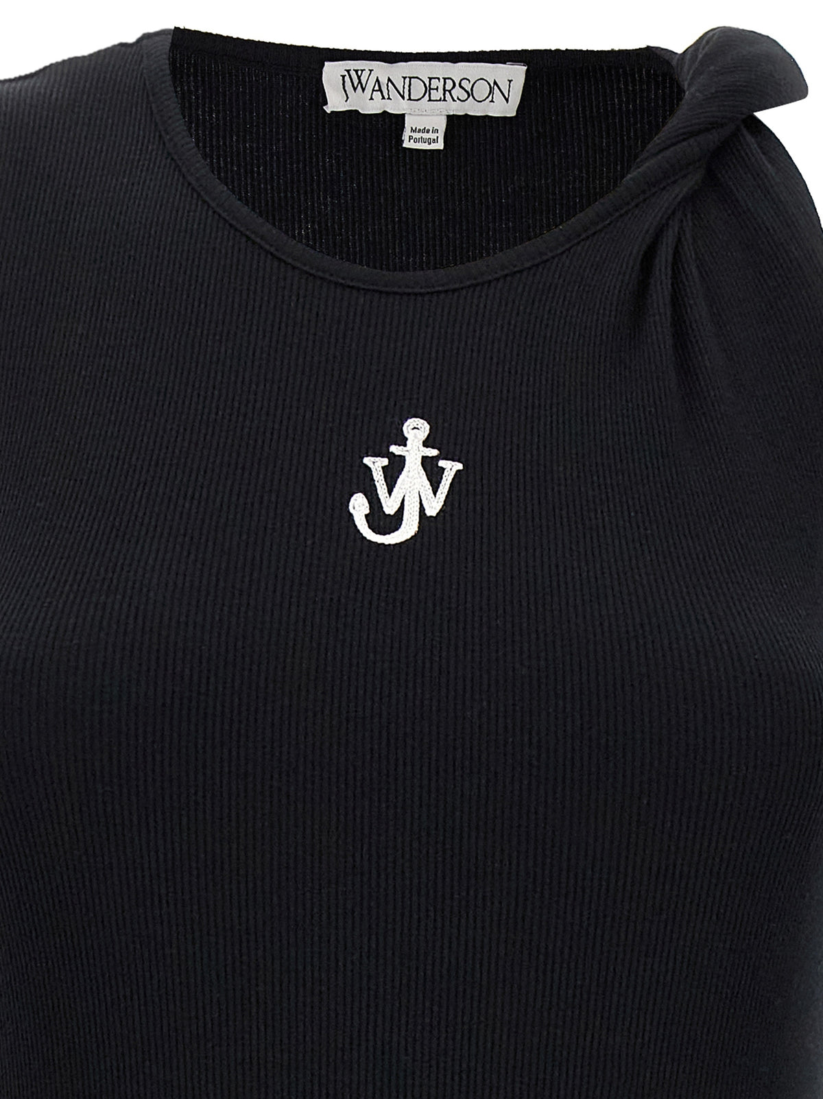 Robe mi-longue noire en coton J.W.Anderson