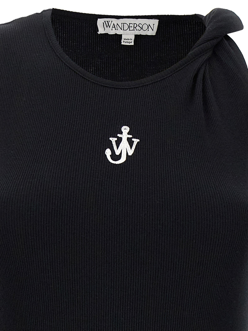 Robe mi-longue noire en coton J.W.Anderson