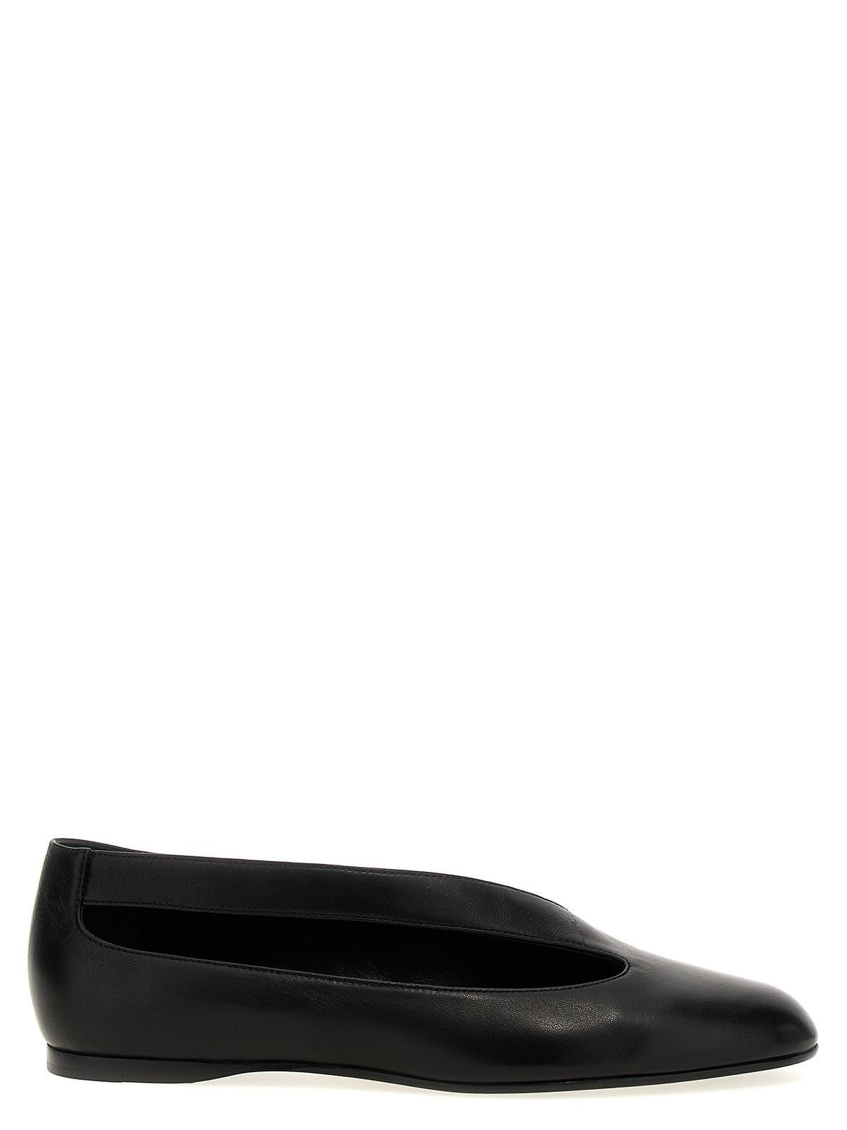 Khaite Black Lamb Leather Ballet Flats