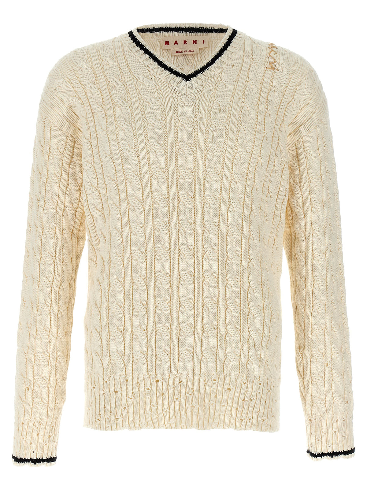 Marni White Cotton Cardigan