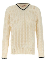 Marni White Cotton Cardigan