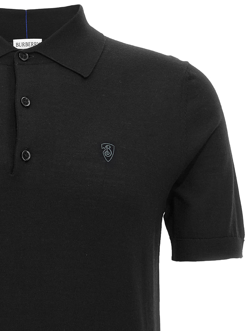 Burberry Black Wool Polo Shirt