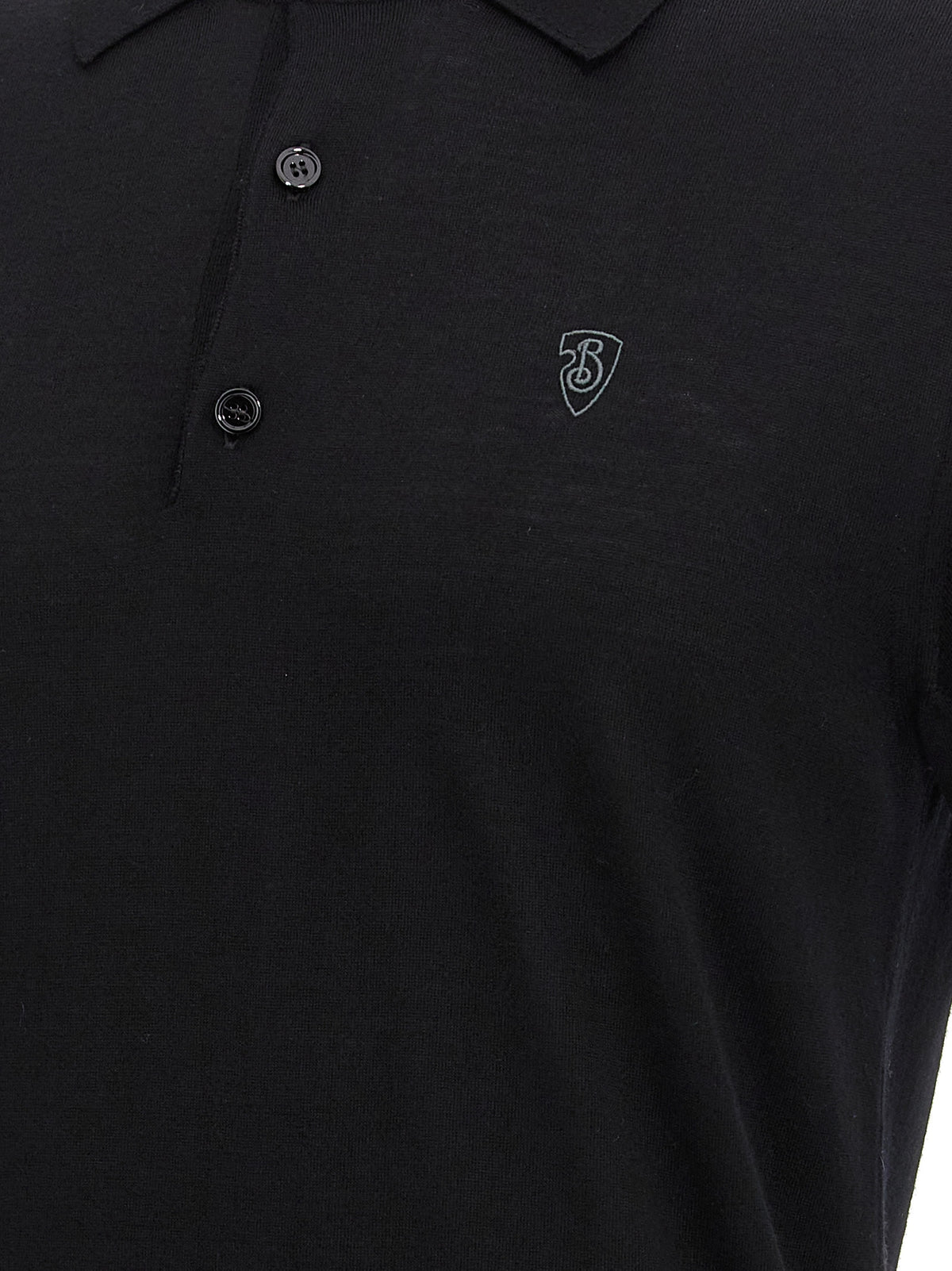 Burberry Black Wool Polo Shirt