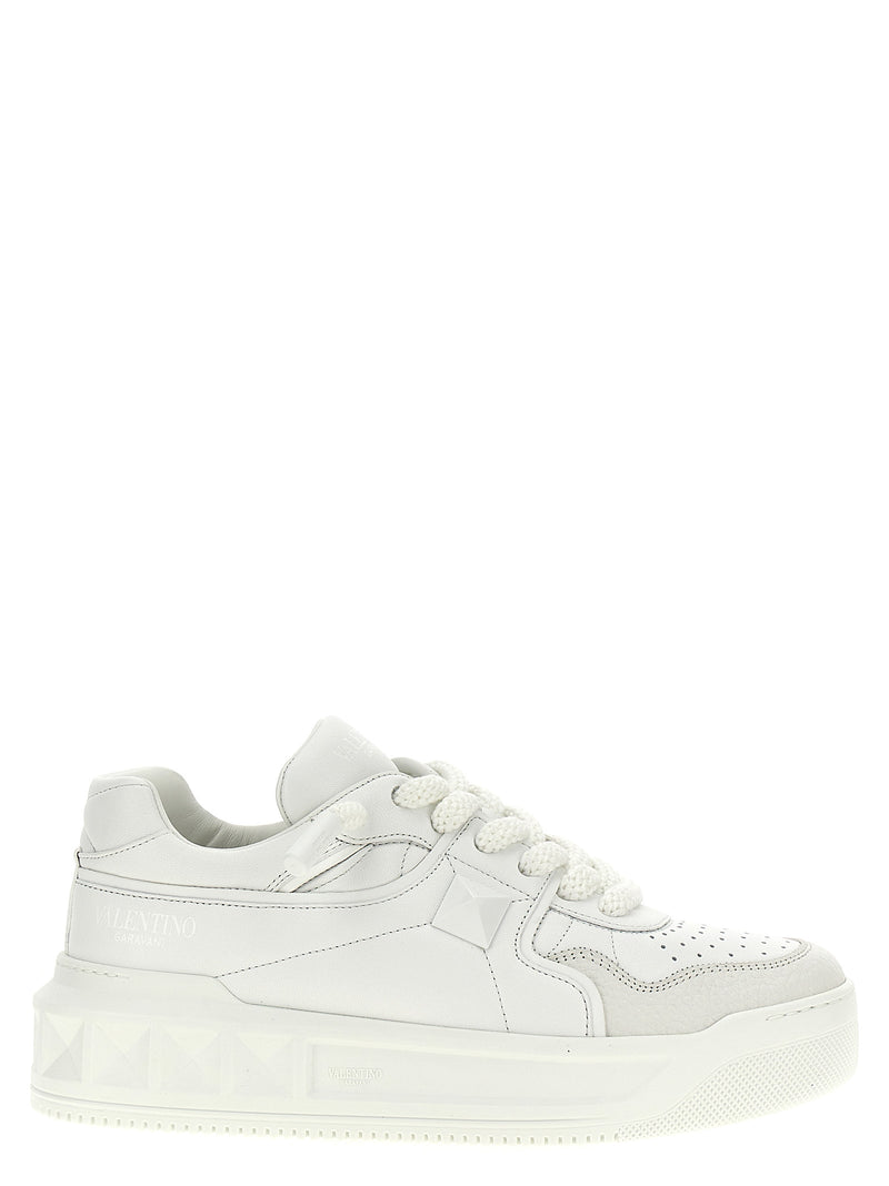Valentino Garavani White Calfskin Chunky Sneakers - One Stud XL