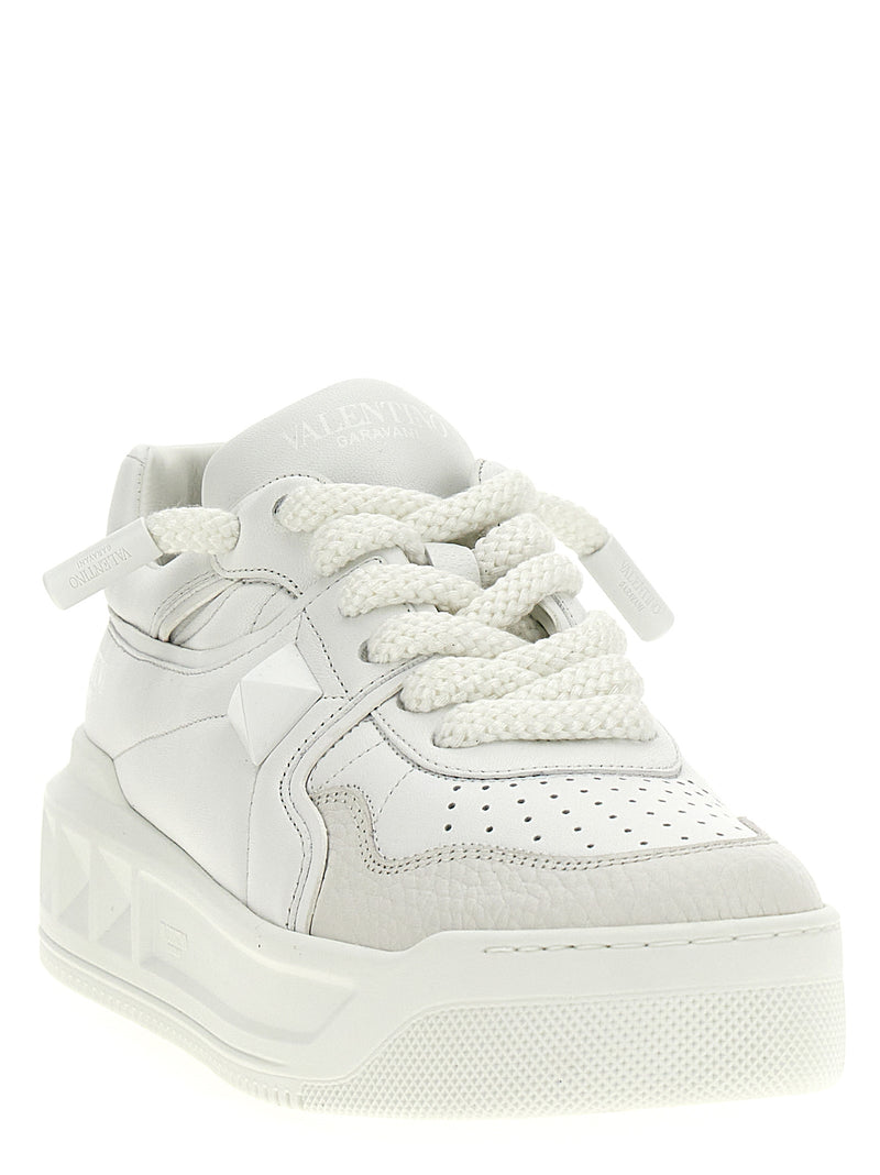 Valentino Garavani White Calfskin Chunky Sneakers - One Stud XL