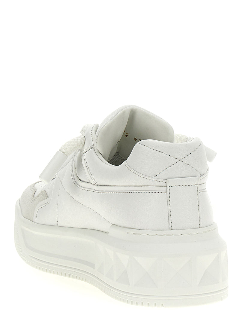 Valentino Garavani White Calfskin Chunky Sneakers - One Stud XL