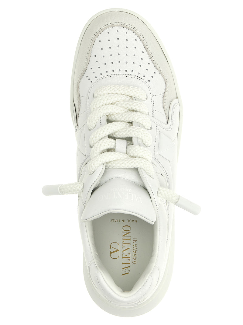 Valentino Garavani White Calfskin Chunky Sneakers - One Stud XL