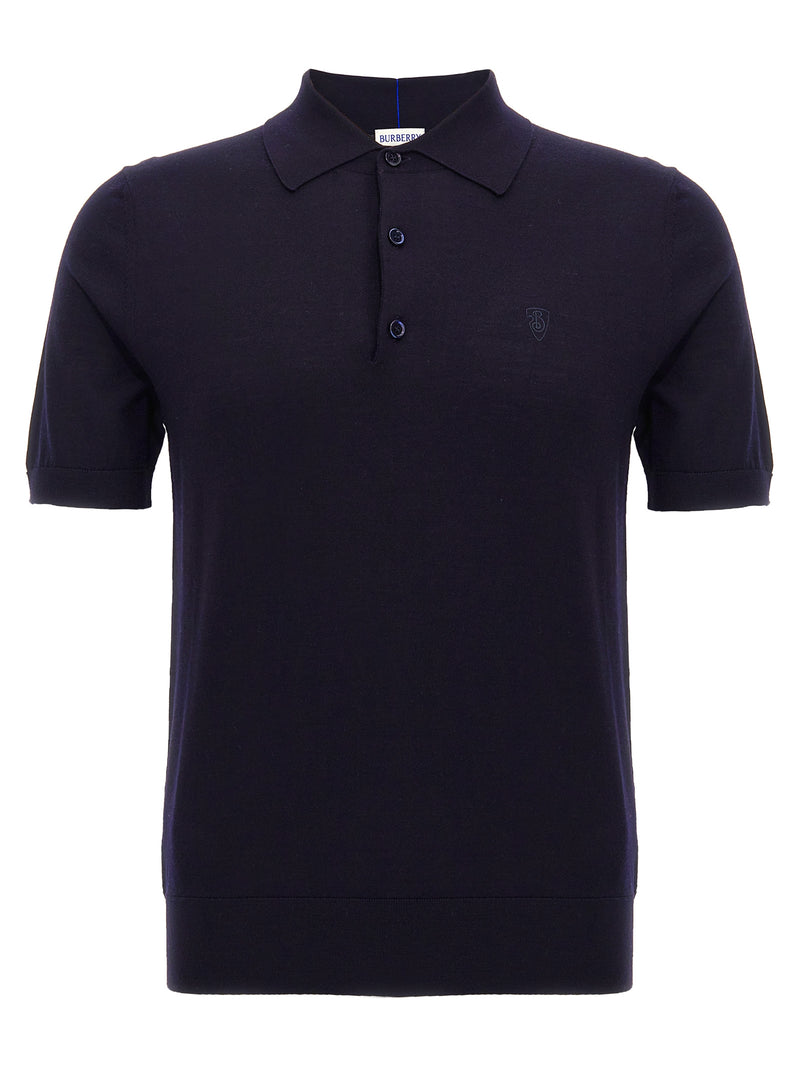 Burberry Blue Wool Polo Shirt