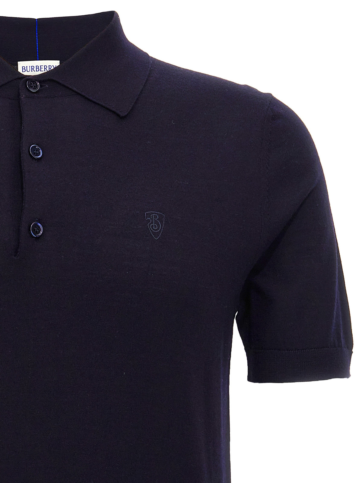 Burberry Blue Wool Polo Shirt
