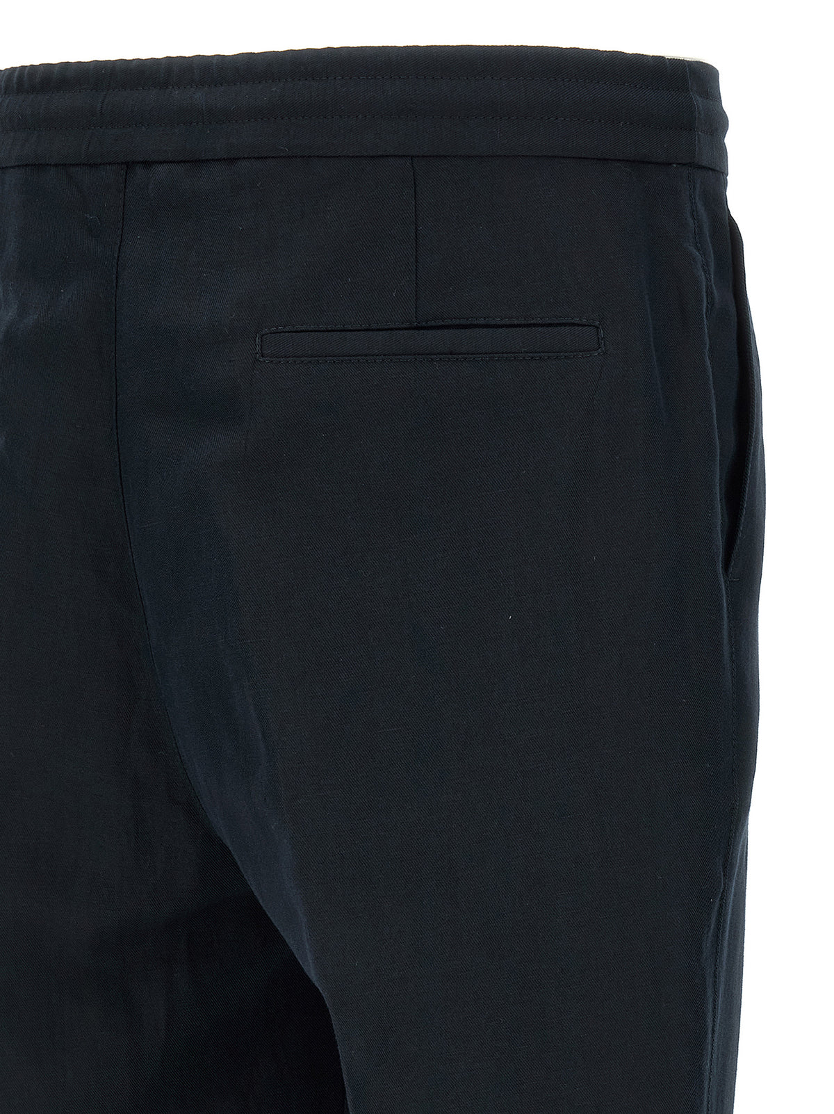Pantalon décontracté en lin bleu Brunello Cucinelli