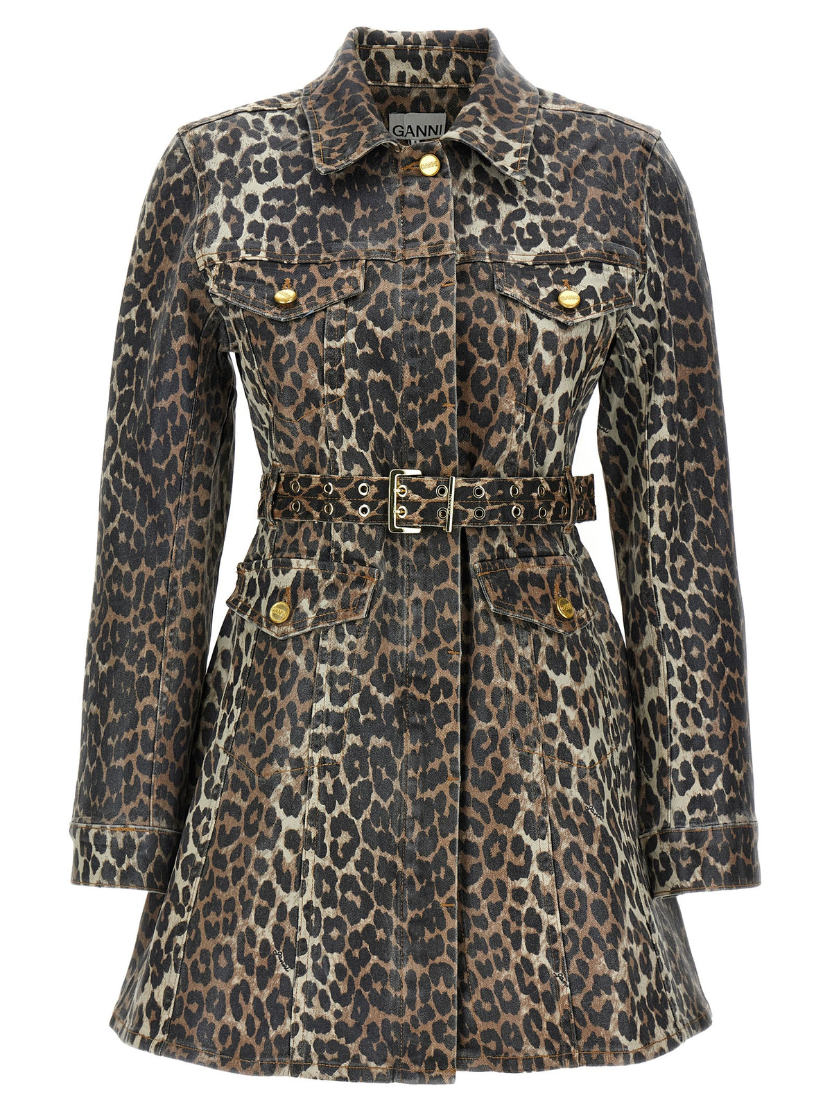 Mini-robe Ganni en coton multicolore