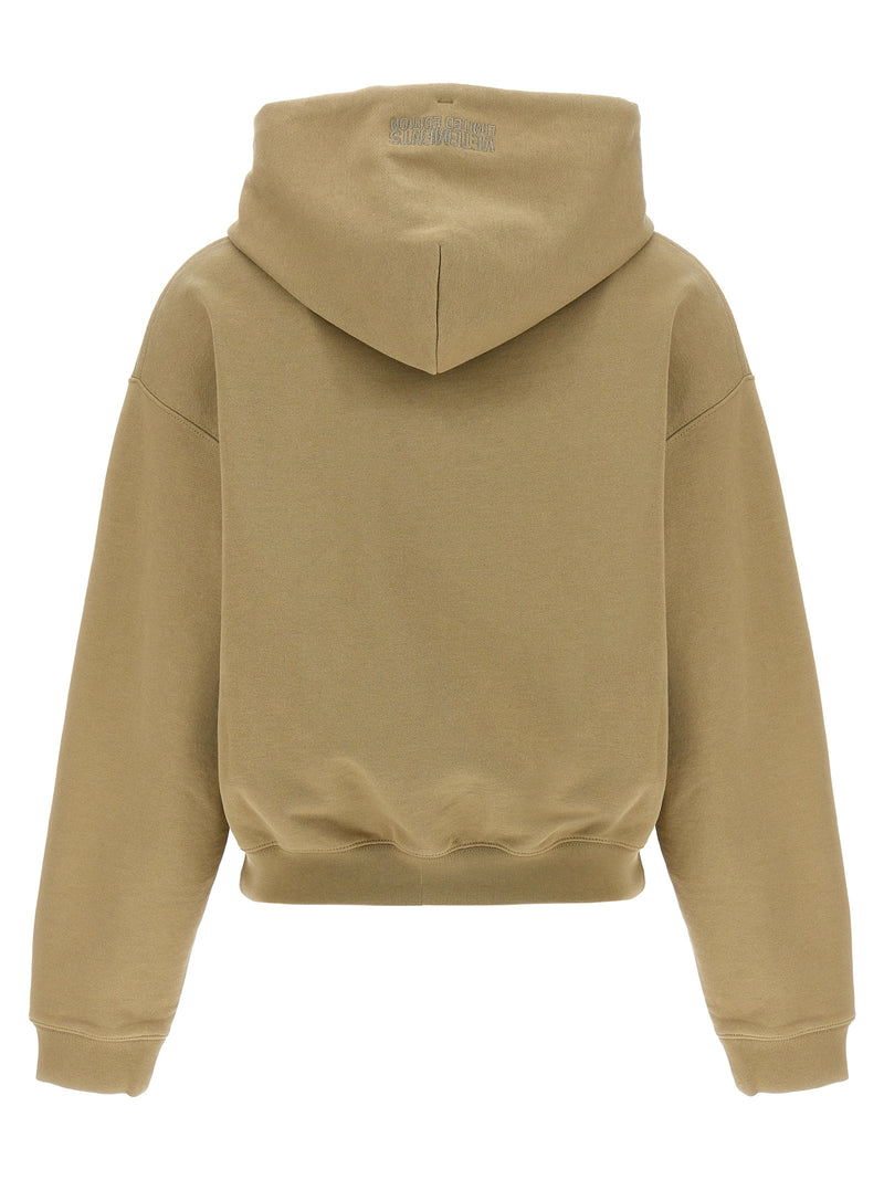 Vetements Beige Cotton Hoodie with Oval Logo