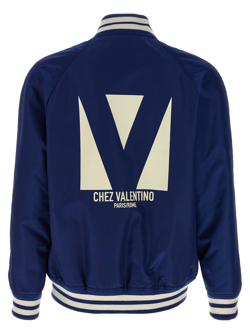 Valentino Garavani Blue Polyamide Bomber