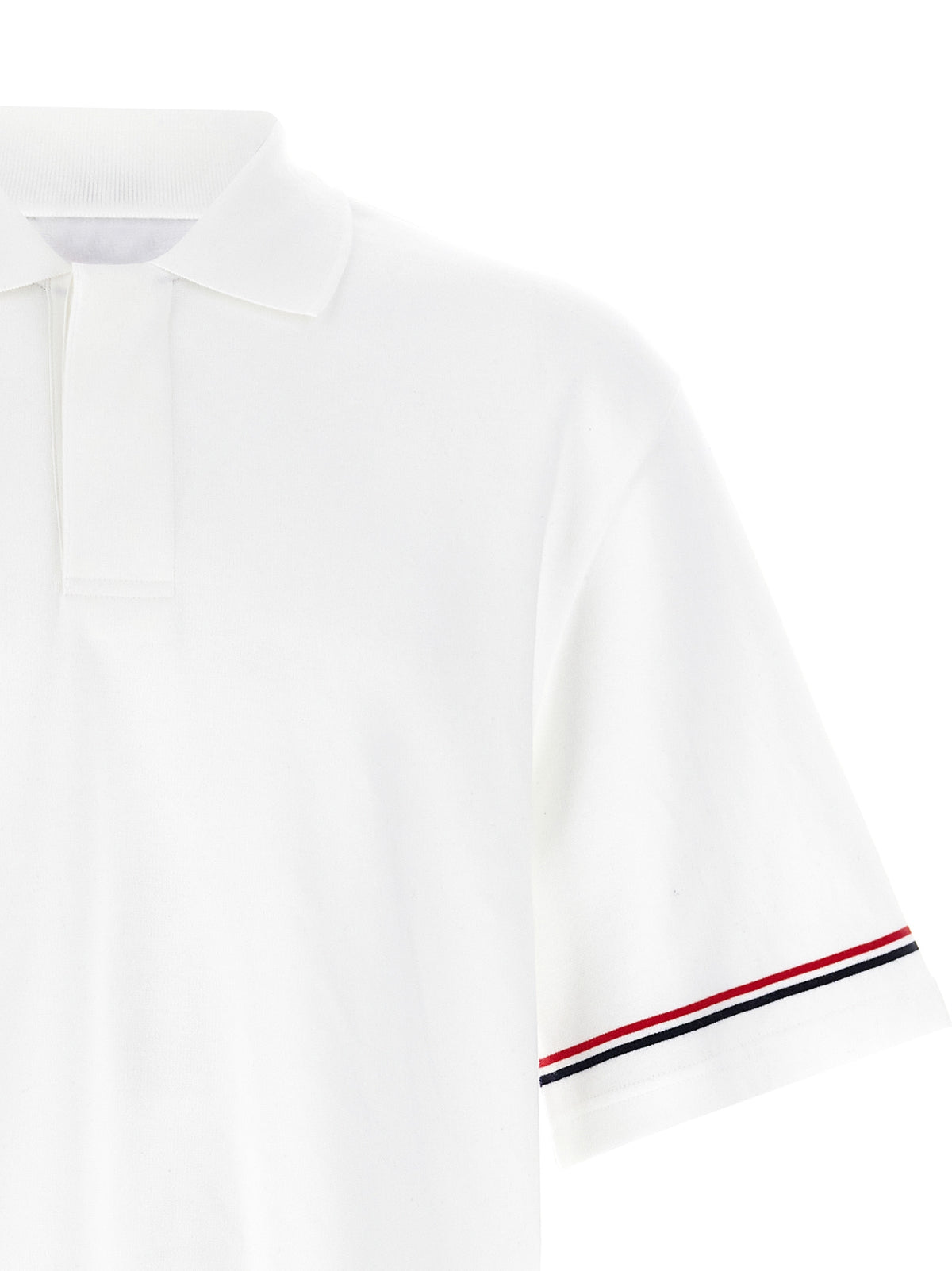 Thom Browne White Cotton Polo Shirt