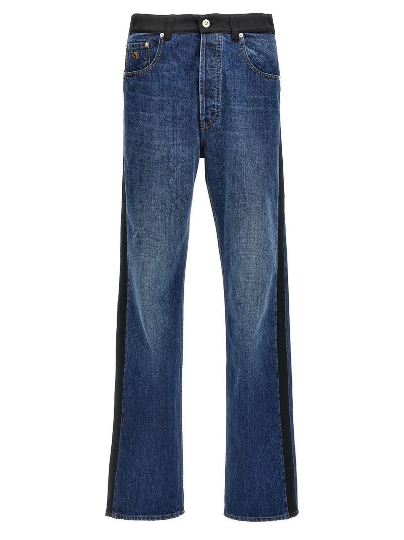 WALES BONNER Blue Cotton Straight-Leg Jeans