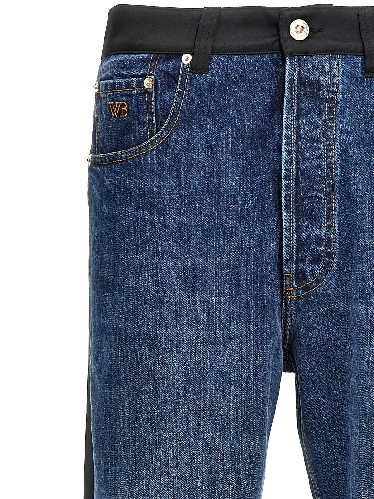 WALES BONNER Jean droit en coton bleu
