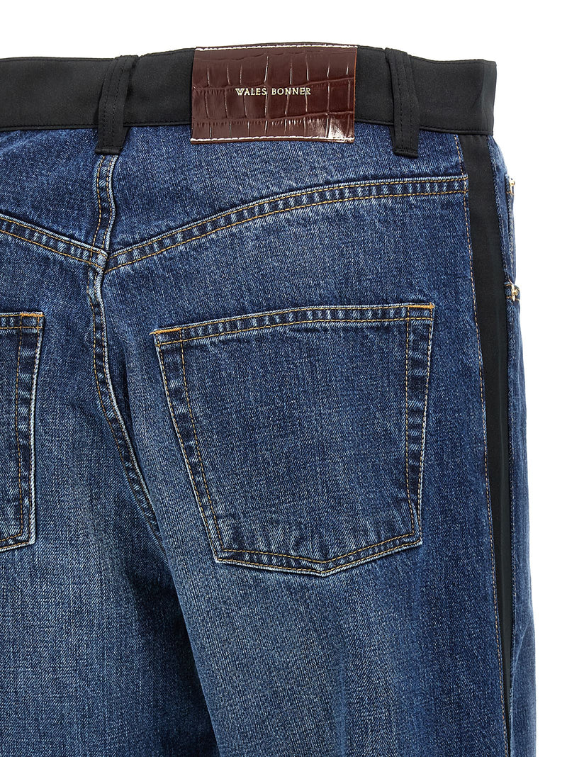 WALES BONNER Blue Cotton Straight-Leg Jeans