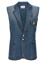 Coperni Blue Cotton Sleeveless Jacket