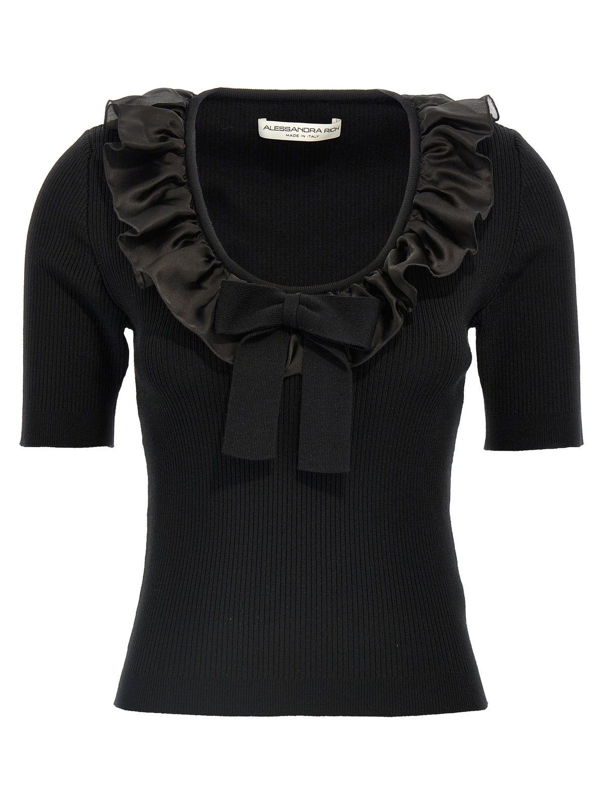 Alessandra Rich Black Wool T-Shirt