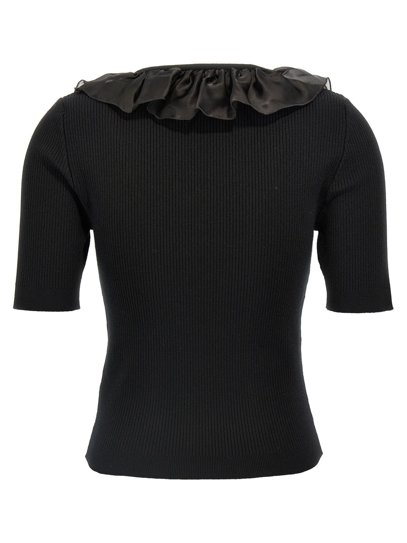 Alessandra Rich Black Wool T-Shirt