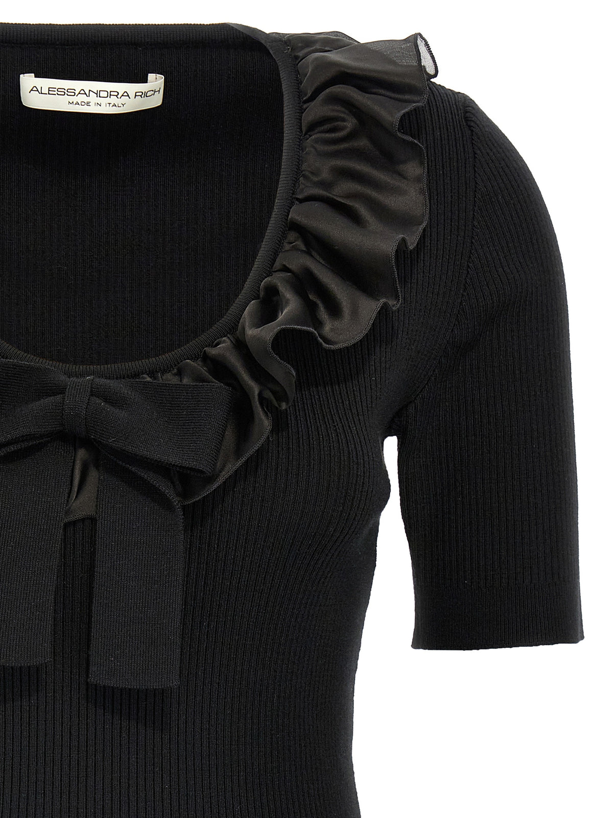 Alessandra Rich Black Wool T-Shirt