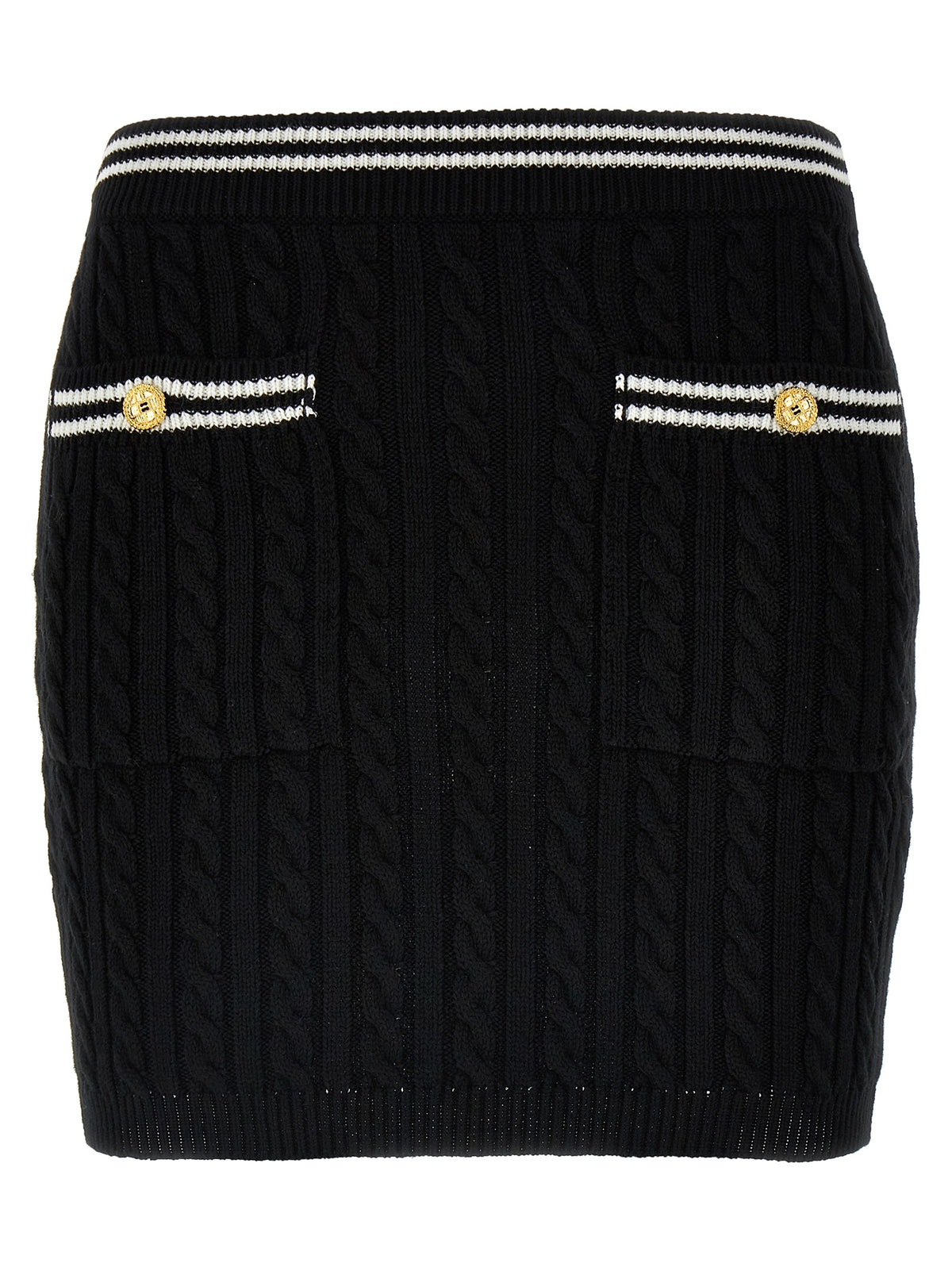Alessandra Rich Bicolor Cotton Long Skirt