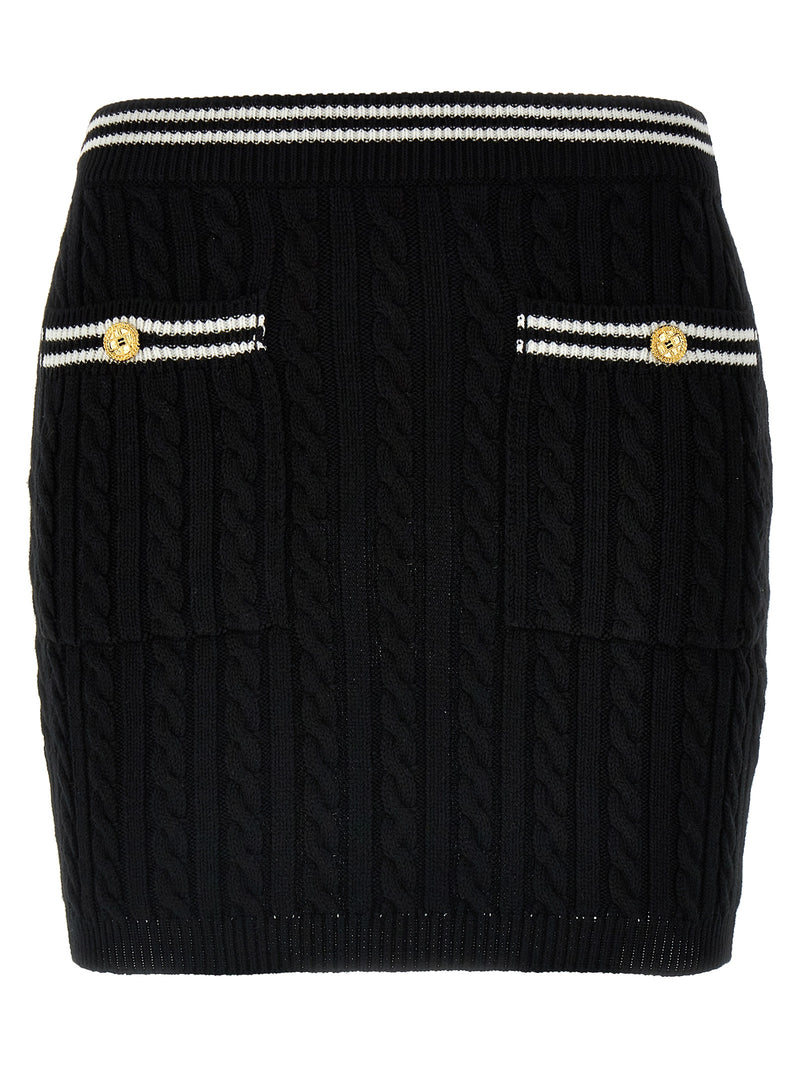 Alessandra Rich Bicolor Cotton Long Skirt