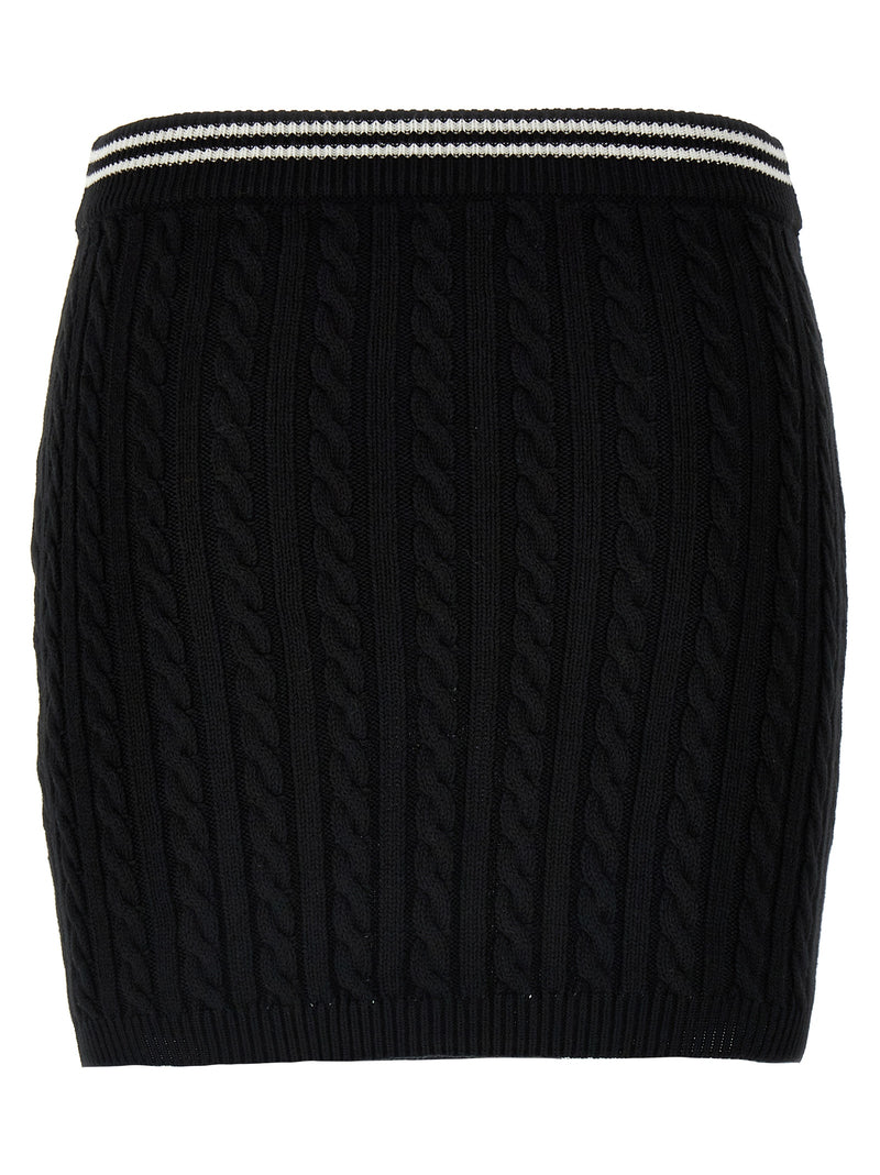 Alessandra Rich Bicolor Cotton Long Skirt
