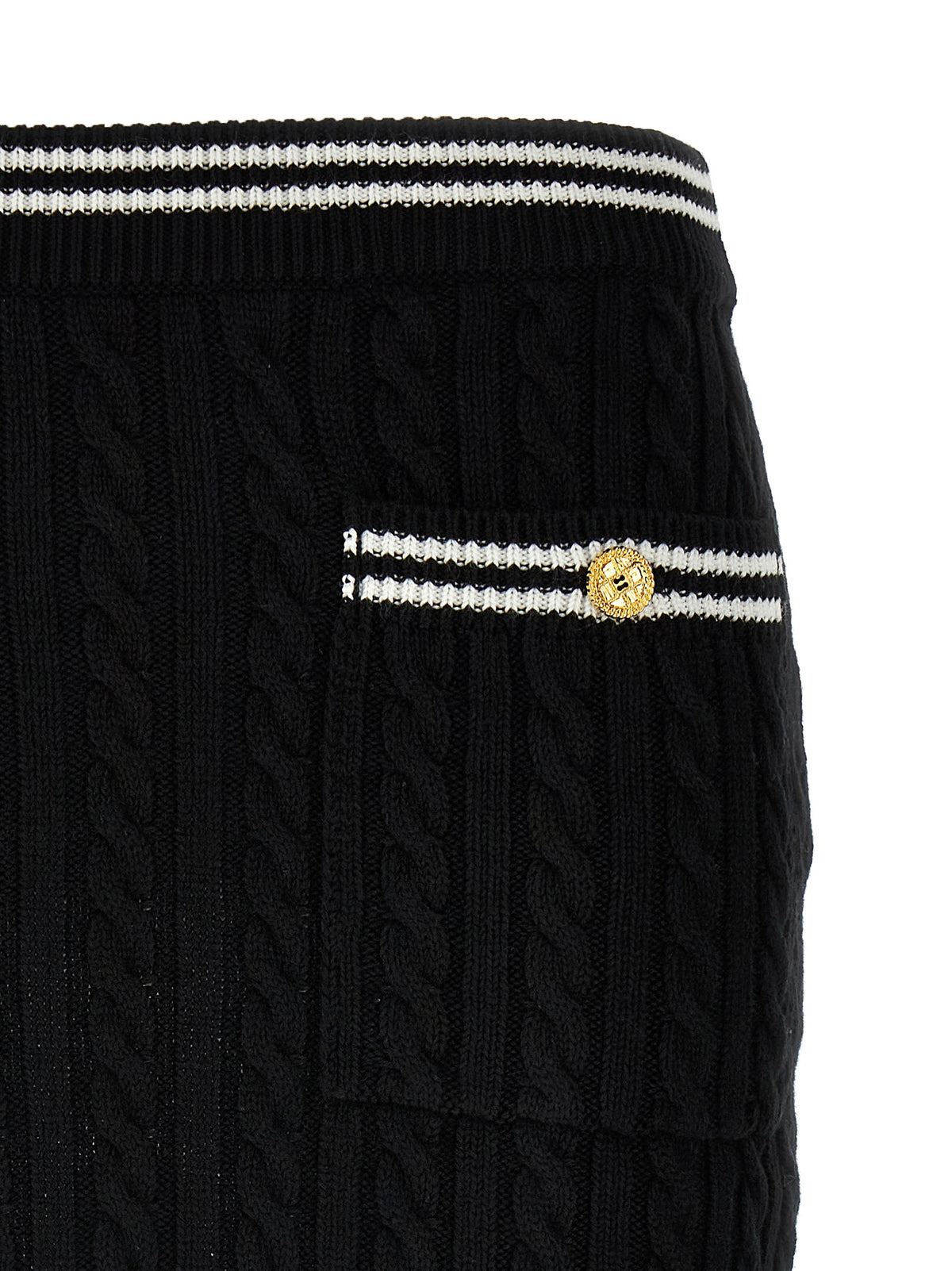 Alessandra Rich Bicolor Cotton Long Skirt