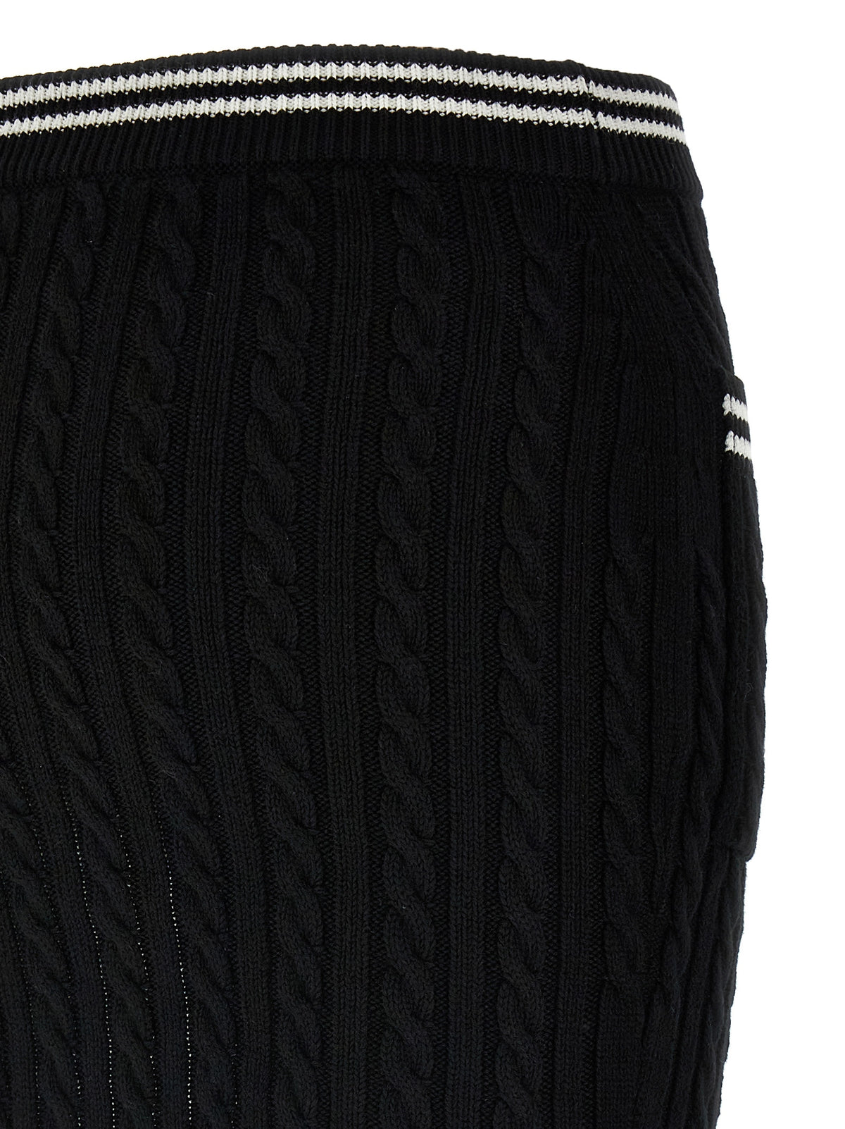 Alessandra Rich Bicolor Cotton Long Skirt