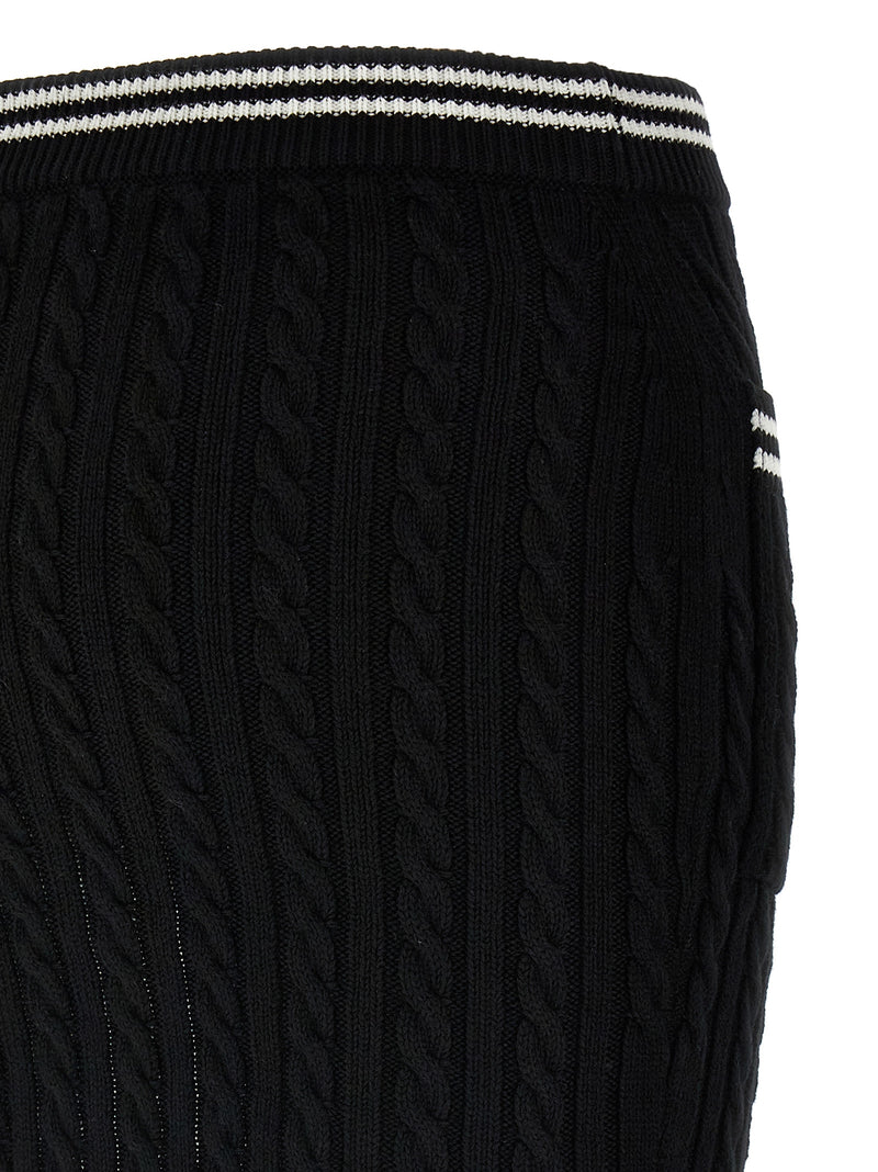 Alessandra Rich Bicolor Cotton Long Skirt