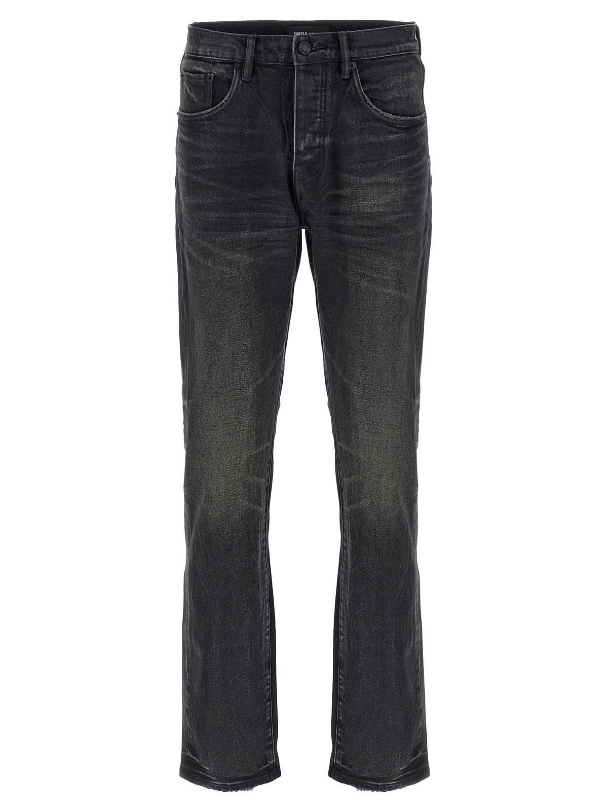 PURPLE Black Cotton Straight-Leg Jeans