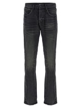 PURPLE Black Cotton Straight-Leg Jeans