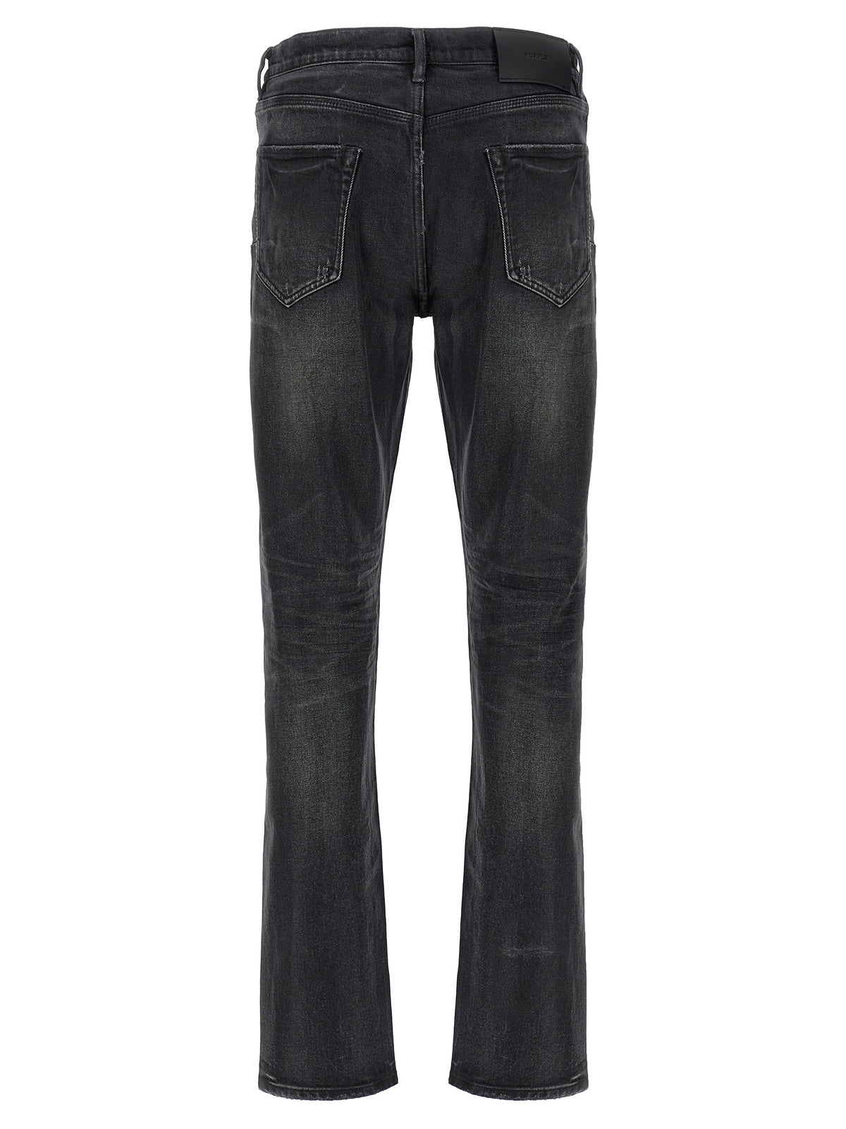 PURPLE Black Cotton Straight-Leg Jeans