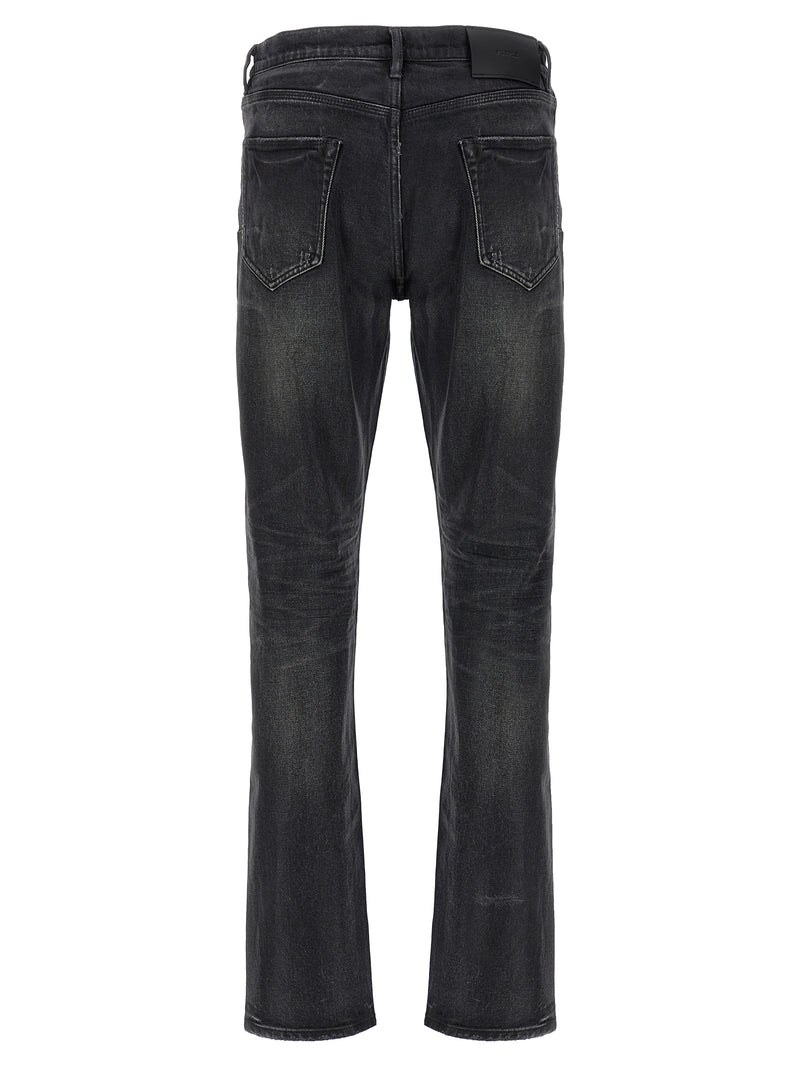 PURPLE Black Cotton Straight-Leg Jeans