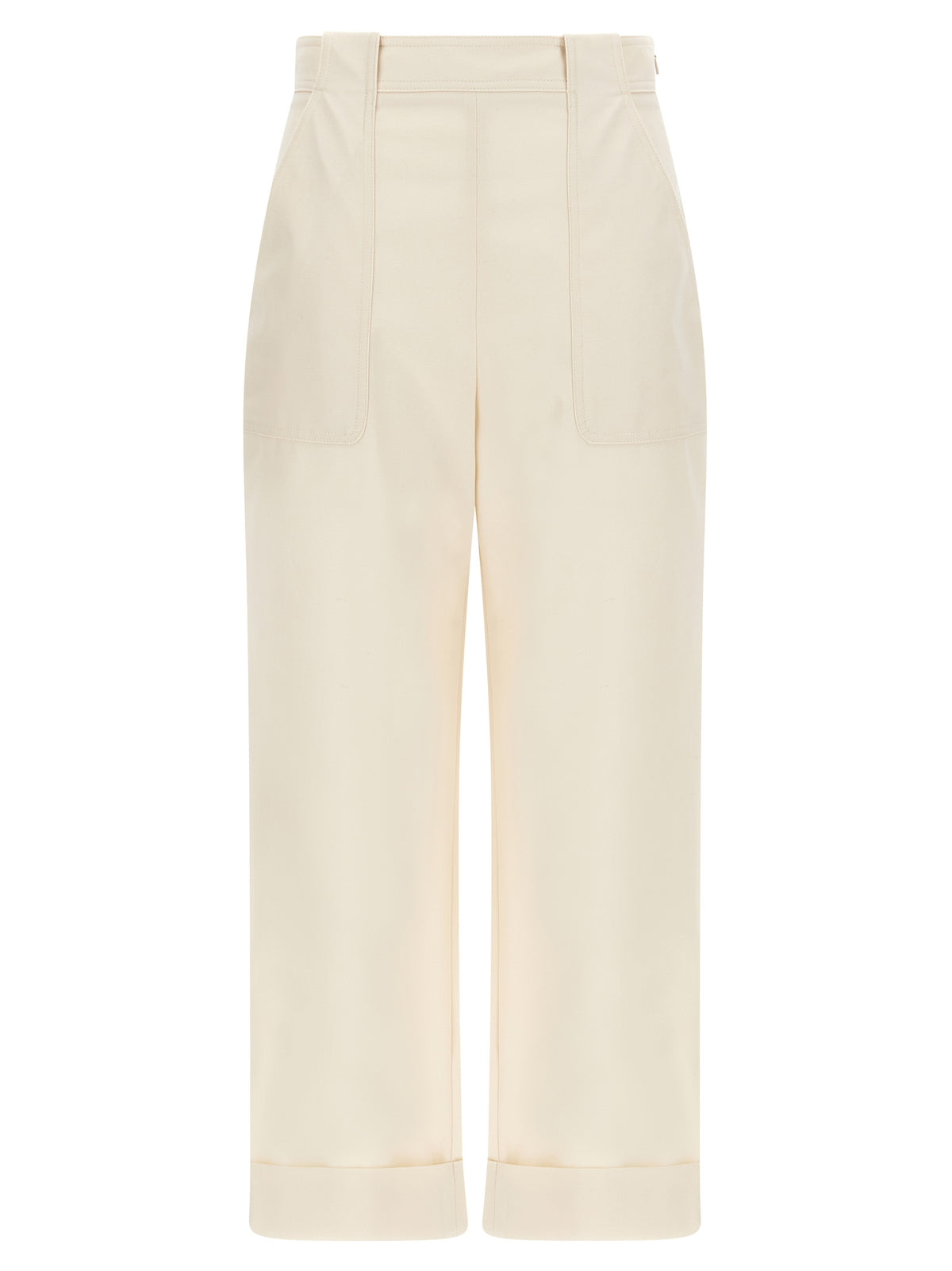 Pantalon décontracté en coton blanc Max Mara