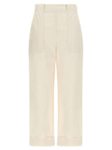 Pantalon décontracté en coton blanc Max Mara