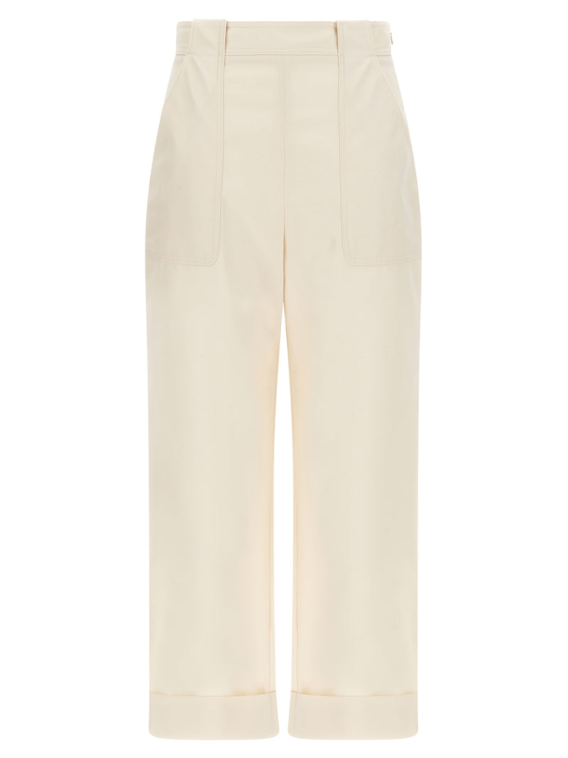 Pantalon décontracté en coton blanc Max Mara