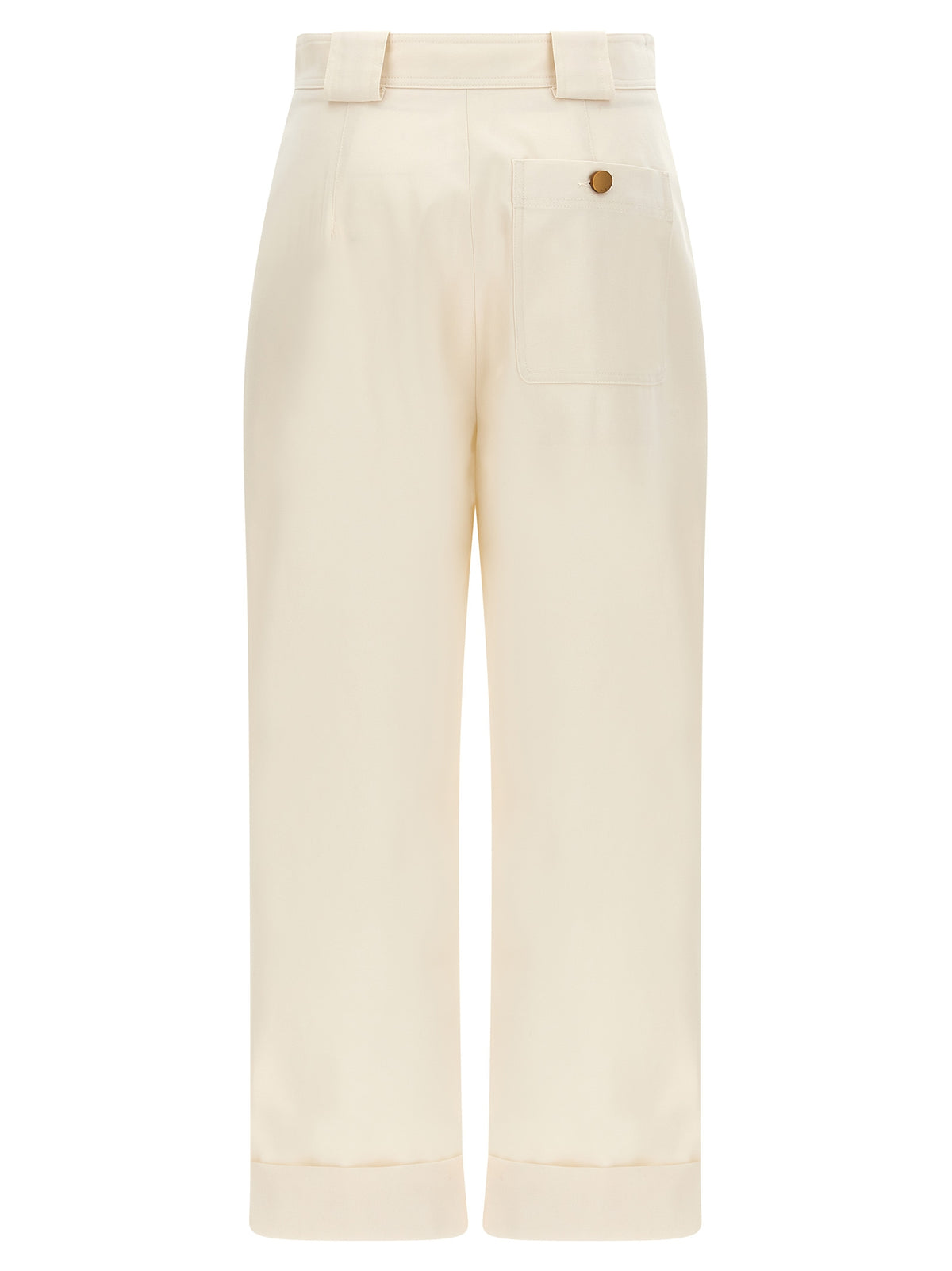 Pantalon décontracté en coton blanc Max Mara