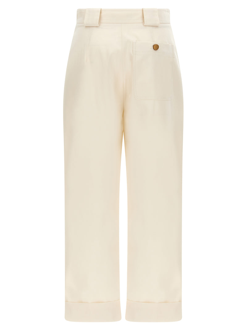 Pantalon décontracté en coton blanc Max Mara