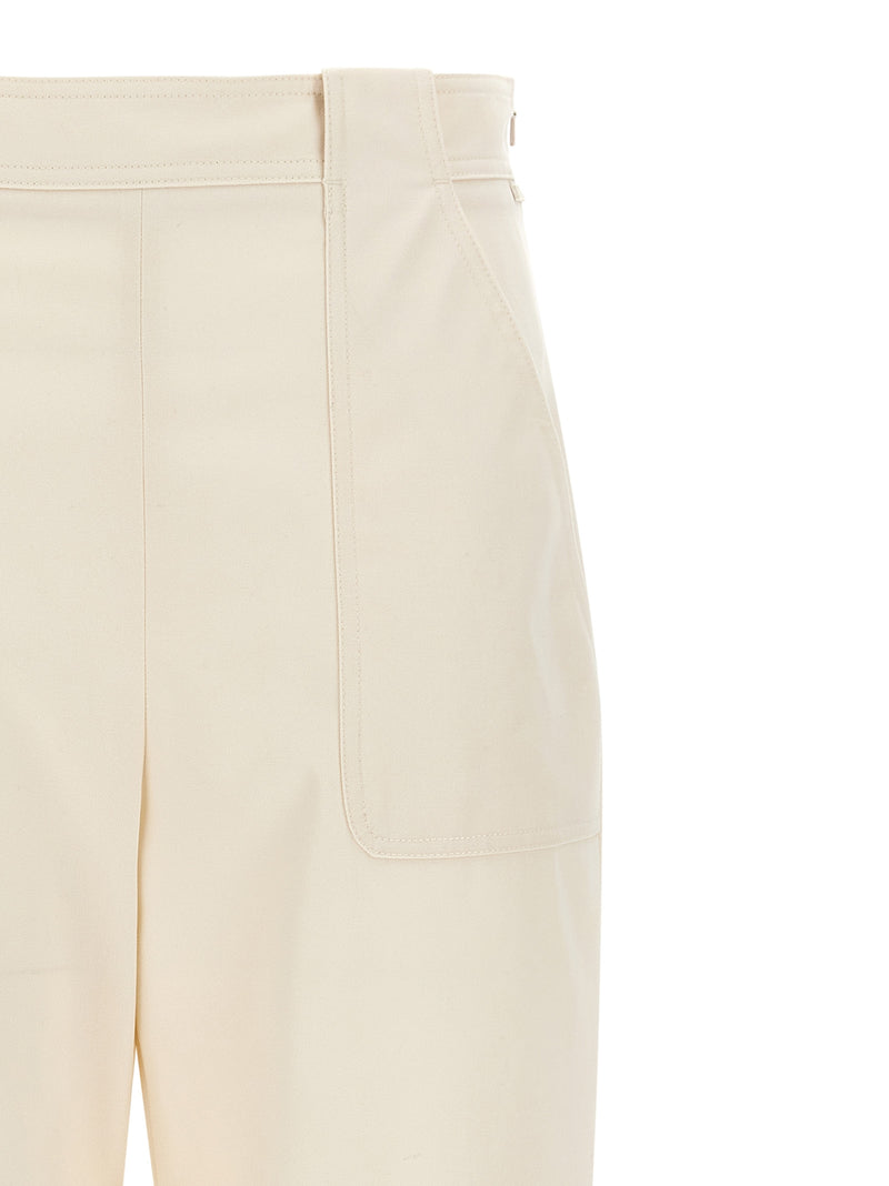 Pantalon décontracté en coton blanc Max Mara